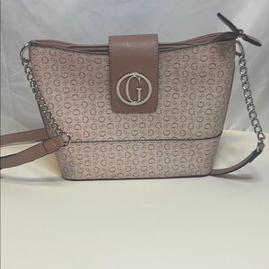 Guess Pink Monogram Crossbody Bag